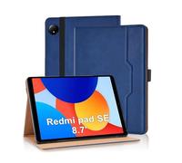 Vkooer Case for Xiaomi Redmi Pad SE 8.7 inch 2024 PU Leather Multi-Angle Viewing Folio Case Protective Stand Cover with Front Pocket and Fixing Band for Tab Redmi Pad SE 8.7 inch - Blue