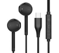 Vkozlm USB C Headphones Wired for iPhone 16 15, iPad Pro Air Mini, Wired Earbuds USBC for MacBook, Lenovo, Dell, Type C Earphones for Google Pixel, Samsung, Microphone, Volume Control, Black