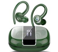 VKROBAG Wireless Earbuds Sport, Bluetooth 5.3 Headphones with ENC Noise Canceling Mic, 48H Ear Buds with Earhooks, 3D Stereo, IPX7 Waterproof Wireless Earphones for Running, Gym, Workout, Dark Green