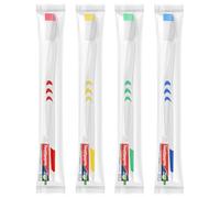 VKshop 100PS Bulk Toothbrushes Individually Wrapped with Toothpaste, Travel Toothbrush Sets,Portable Medium Soft Toothbrushes Fit for Adults,Kid, Homeless,Travel, Hotel, Donation(White,Toothpaste 5g)