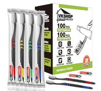 VKshop 120 Bulk Disposable Toothbrushes with Toothpaste,Individually Wrapped Toothbrushes, 120PS 5g Toothpaste,Adult Toothbrush Medium for Homeless,OCC,Travel, Hotel, Donation(Black)