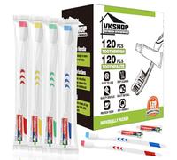 VKshop 120 Bulk Disposable Toothbrushes with Toothpaste,Individually Wrapped Toothbrushes, 120PS 5g Toothpaste，Adult Toothbrush Medium for Homeless,OCC,Travel, Hotel, Donation（White）