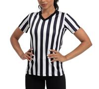 VKT Referee Shirt Womens Ref Jersey Black and White Stripe Uniform for Basketball Football Soccer Halloween Costume