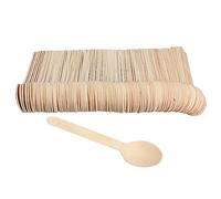 Vktech Disposable Wooden Spoon, Economical Pack of 100