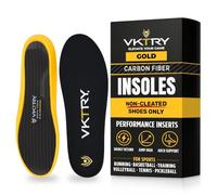VKTRY Performance Insoles - Gold VKs - Carbon Fiber Shock Absorbing Sport Shoe Insoles for Pro Running, Basketball, Athletics - Improved Explosiveness, Injury Protection and Recovery, Weight 171-220