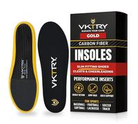 VKTRY Performance Insoles - Gold VKs for Cleated Sports - Carbon Fiber Shock Absorbing Shoe Insoles - Football, Baseball/Softball, Lacrosse, Cycling, Rugby, and More, Weight 121-170 Lbs, US: Men