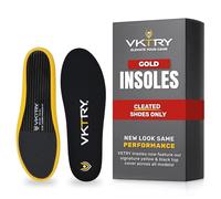 VKTRY Performance Insoles - Gold VKs for Cleated Sports - Carbon Fibre Shock Absorbing Shoe Insoles - Football, Baseball/Softball, Lacrosse, Cycling, Rugby and More, US: Men 9-9.5, Women 11-11.5
