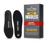 VKTRY Performance Insoles - Gold VKs for Cleated Sports - Carbon Fibre Shock Absorbing Shoe Insoles - Football, Baseball/Softball, Lacrosse, Cycling, Rugby and More, US: Men 9-9.5, Women 11-11.5