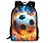 VKWE Football School Bag 16 inch Boys Backpack 3D Novelty Schoolbags for Boys Girls Kids Teens Casual Sport Daypack Elementary Primary Large Capacity Bookbags (Football 2)