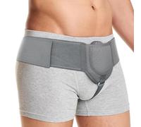 VKWE Hernia Belt For Men Hernia Truss,Inguinal Hernia Support For Men Left or Right Side, Post Surgery Men's Inguinal Hernia Support Truss For Inguinal, Groin Hernias, Adjustable Waist Strap (Gray)