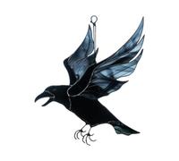 Vkyipg Raven Acrylic Window Wall Decor Stained Hanging Pendant for Home Room Mysterious Crow Witch Ornaments A