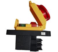 VKZMLIKP KJD22 4Pins 6Pins Industrial Electromagnetic Switch Emergency Stop Push Button Switch ON OFF PushButton Switches AC 250V 12(10) A(Color:6 pins)