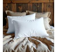 VL 1200gsm 2, 4 Goose Feather Down Pillow Soft Anti-Allergic Dust Mite Hotel Quality Luxury Microfibre Soft Fluffy New Best Pillow Pair for Back and Side Sleepers 48 X 74cm (Set Of 2)