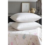 VL 1200gsm Microfiber Duck Feather Pillows Pair Extra Soft Filling Hypo Allergenic Anti Dust Mite Filling 85% Feather 15% Down White Premium Range Side Back Sleepers Bed 48 X 74 cm (Pack of 2)