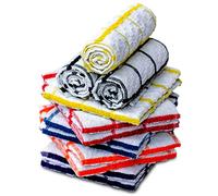 VL 6 Pack Large 40 X 70 cm Tea Towels for Kitchen, Lint Free Kitchen Cloth with 6 Assorted Colors, Soft Absorbent Dish and Bar Towels, 100% Terry Towelling Cotton Dish Cloths