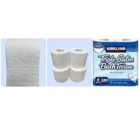 VL Kirkland Signature Bathroom Rolls 3-Ply Soft & Strong Toilet Paper 240 Sheets Per Roll Exceptionally Thick (Pack of 28 Rolls)