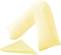 VL Non Iron Percale Lemon Bed Sheets Customisable Plain Bedding Pieces - Duvet Cover Set Pillowcases V Pillow Cases Fitted Sheet Flat Sheet Valance Sheet Box (1x V-case, V-Pillowcase)