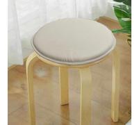 VL Pack of 4 Waterproof Round Chair Cushions Soft & Relaxing Circular Seat Pads with Ties Made for Indoor Dining, Kitchen Chairs, Patio, Garden & Outdoor Seating (Beige)