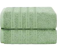 VL Ritz Pack of 2 Jumbo Bath Sheet 100% Cotton 600 GSM Regal Soft Towels Comprises Face, Hand & Bath Towels (Sage Green 2Pk Bath Sheet, 2 Pack Jumbo Bath Sheet)