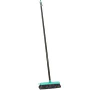 VL Sweeping Yard Brush Indoor Outdoor Broom Floor Cleaning Scrub Hard Stiff Bristle With 120CM Metal Long Handle For Bathrooms Roof Walls Garden Patio Garage Swimming Pool Lightweight Grey Turquoise