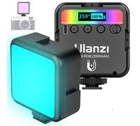 VL49 RGB Video Light w 3 Cold Shoes,Mini Rechargeable 360° Full Color LED Camera Light,Support Magnetic Attraction,LCD Display,CRI 95+ 2500K-9000K Dimmable LED Panel Lamp,Portable Photography Lighting