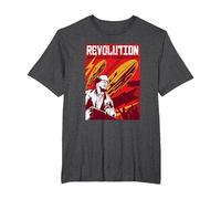 Vladimir Lenin Revolution CCCP UDSSR Soviet Union Russia T-Shirt, Men's Big and Tall, Dark Heather Grey, 5X Tall