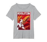 Vladimir Lenin Revolution CCCP UDSSR Soviet Union Russia T-Shirt, Women's Plus, Heather Grey, 3X