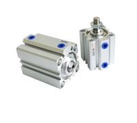 VLALAMNO 1 Pcs Compact Thin (cylinder-) SDA16mm Bore 5-100mm Stroke Double Acting Aluminum Alloy (cylinder-)(Stroke 100mm)