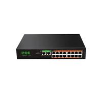VLALAMNO 19-port network switch 16 * 100Mbps POE port+2 * 1000Mbps uplink port+1 * 1000Mbps SFP port 48V