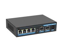 VLALAMNO 2.5G POE switch 2.5g network Ethernet switch 4 ports 8 ports unmanaged LAN hub fanless AI WTD plug and play (Color : POE Switch 6 Port)