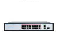 VLALAMNO 200W 802.3AF AT 250 Meter Range Active POE Switch 54 Volt 1000 Fiber Rack PoE+ Gigabit 16 Port PoE SFP Switch
