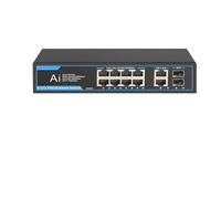 VLALAMNO 6/12 Port 1000Mbps Network Switch 52V 120W 4/8 Port POE Ethernet Switch Gigabit Switch (Color : 08G22GB)