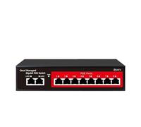 VLALAMNO 8-port Gigabit Cloud Management POE Switch 48V Active POE Desktop 100/1000Mbps SFP APP Control Switch Plug and Play
