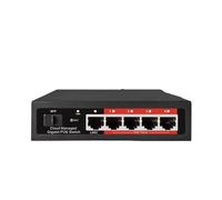 VLALAMNO Cloud management full Gigabit POE switch 4-port 48V active POE desktop 100/1000Mbps SFP APP control switch plug and play