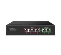 VLALAMNO Gigabit POE switch 4 POE port 2 uplink 1000Mbps Ethernet POE switch 52V 65W network switch (Color : Black)