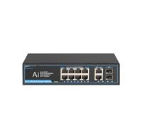 VLALAMNO Gigabit switch 8-port POE switch 2Uplink 2 SFP fast switch built-in power supply 52V 12W