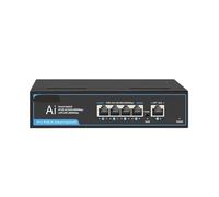 VLALAMNO Gigabit Switch POE 5 Port 1000Mbps Network POE Switch Ethernet LAN Desktop Hub (Color : Blue)