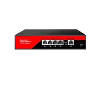 VLALAMNO Gigabit Switch POE 5 Port 1000Mbps Network POE Switch Ethernet LAN Desktop Hub (Color : Red)