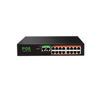 VLALAMNO POE switch 16 ports 100Mbps Ethernet switch 52V IEEE 802.3 Af/at switch