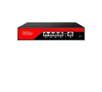 VLALAMNO POE switch 5-port 1000 Mbps Gigabit network switch (Color : 04G10GB-Red)