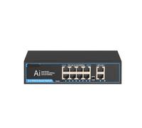 VLALAMNO POE switch Gigabit 1000Mbps Ethernet Gigabit switch fast smart plug and play 5 8 6 10 port switch (Color : 08G20GB)