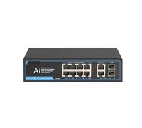 VLALAMNO POE switch Gigabit 1000Mbps Ethernet Gigabit switch fast smart plug and play 5 8 6 10 port switch (Color : 08G22GB)