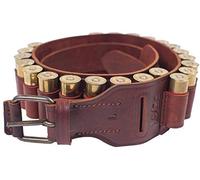 VlaMiTex J45 Leather Bandolier Cartridge Belt 20 ga Brown (J45, M Size 87-107)