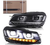 VLAND Headlights Fit for Golf 6 Golf MK6 VI TSI 2008-2013(Not fit for GTI/R/TDI), LED Headlamp Assembly with Sequential Turn Signal, RHD