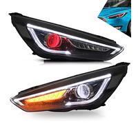 VLAND LED Headlights Compatible with Ford Focus MK3 ST RS 2015-2018, Front Lights with Sequential Turn Signal, Headlamps with Demon Eye, Driver and Passenger Side