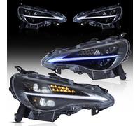 VLAND LED Projector Headlights for Toy+ota GT86 FT86, Subaru BRZ FRS 2013-2020, Front Headlamp with Sequential Indicator, w/Blue to White Startup Animation, for RHD/Driver is on the right