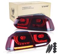 VLAND LED Rear lights For 2008-2013 Golf 6 MK6 GTI GTD R TSI Tail Light With Sequential,Red and Smoked,RHD(Driver is on the Right)