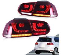 VLAND LED Rear lights For 2008-2013 Golf 6 MK6 GTI GTD R TSI Tail Light With Sequential,Red and White,RHD(Driver is on the Right)