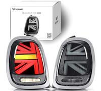 VLAND LED Tail Light Compatible with Mini Cooper F55 F56 F57 2014-2021, Rear Lights with Sequential Turn Signal, Electroplated housing, Smoked