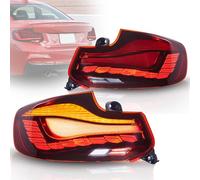 VLAND OLED Rear Lights Compatible with BM^W 2 Series F22 F23 M2 F87 Coupe Convertible 2014-2021, w/3D Dynamic Animation Running Dragon Scale Tail Light, Pair (Red)